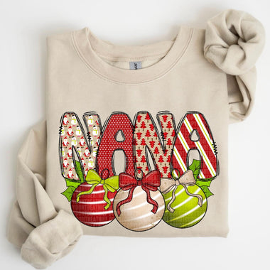 Nana with Christmas Ornaments DTF Transfer