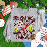 Play Ball Collage Softball MAROON DTF Transfer