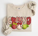 Granny with Christmas Ornaments DTF Transfer