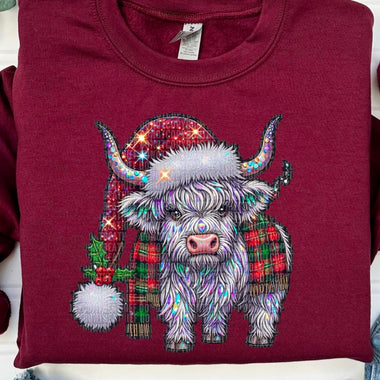 Christmas Highland Cow DTF Transfer