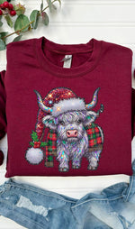 Christmas Highland Cow DTF Transfer