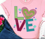 LOVE faux Appliqué DTF Transfer