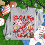 Play Ball Collage Softball RED DTF Transfer