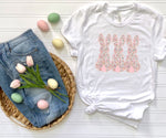 Triple floral bunny DTF Transfer