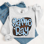 Game Day Football Light Blue DTF Transfer (SWD)