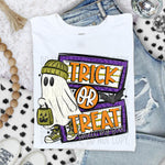 Trick Or Treat Ghost Green DTF Transfer (SWD)