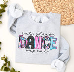 Eat, Sleep, Dance Repeat DTF Transfer