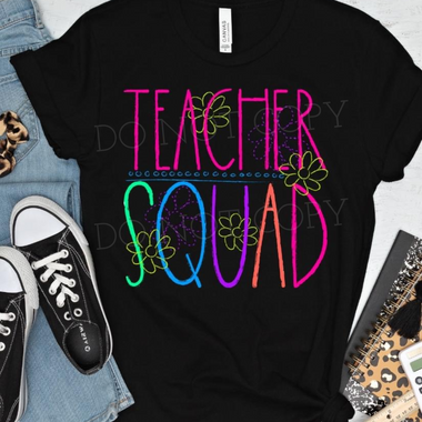 Chalkboard TEACHER Squad DTF Transfer