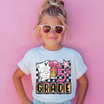 Fifth Grade Checkered Pink DTF Transfer (SDD)