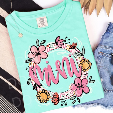 Mini Leopard and Floral Frame DTF Transfer
