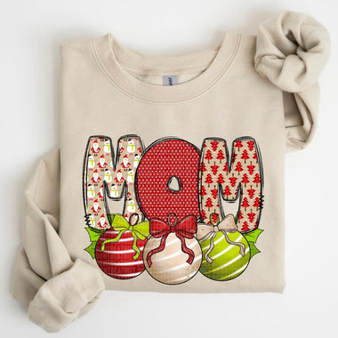 Mom with Christmas Ornaments DTF Transfer