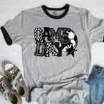 Game Day Mix Print Soccer BLACK DTF Transfer