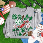 Play Ball Collage Baseball KELLY GREEN DTF Transfer