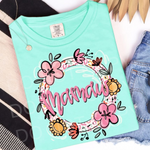 Mamaw Leopard and Floral Frame DTF Transfer