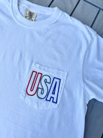 USA Embroidered Pocket Wholesale Tee