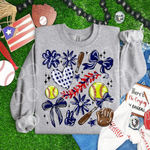 Play Ball Collage Softball NAVY DTF Transfer