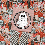 Checkered Ghost Screen Print High Heat Transfer J17