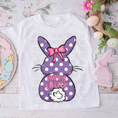 Purple Polka Dot Bunny DTF Transfer