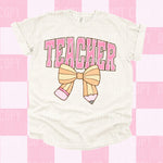 Teacher Pencil Bow DTF Transfer