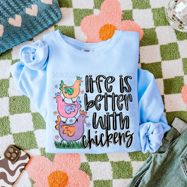 Life is Better with Chickens DTF Transfer