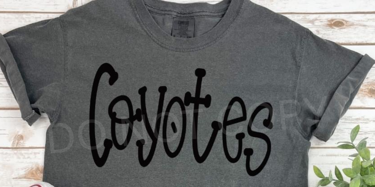 Funky Serif Black COYOTES DTF Tranfer – Wills Creek Designs