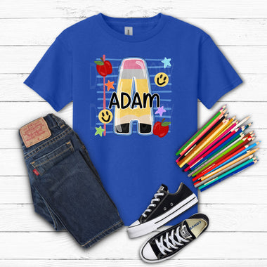 Back to School Alphabet DTF Transfer (leave name in the note) (SC)