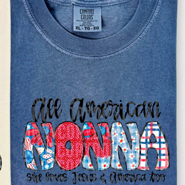 All American Nonna  DTF Transfer