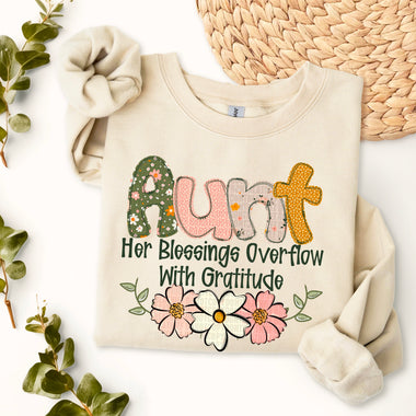 Aunt Her Blessings Overflow DTF Transfer
