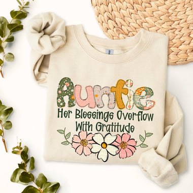 Auntie Her Blessings Overflow DTF Transfer