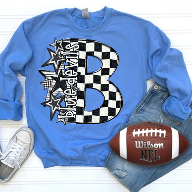 Blue Devils Big Check Mascot DTF Transfer (CS)