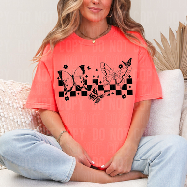 Butterfly Checkered DTF Transfer (SBBB)