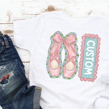 Custom Listing Ballet Shoes DTF Transfer (leave name in the note)