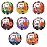 Basketball Bag Tag with Stainless Steel Wire Cable Holder *One Sided*