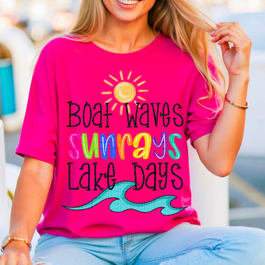 Boat Waves, Sunrays and Lake Days DTF Transfer