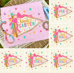 Back to School Pennant Grade Level Designs DTF Transfer (UAC)