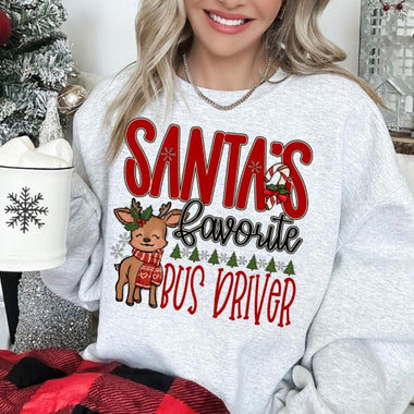 Santa's Favorite Bus Driver DTF Transfer