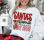 Santa's Favorite Bus Driver DTF Transfer