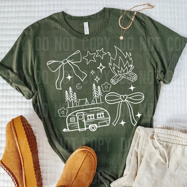 Camping Doodle Single Color Screen P16