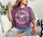 She is Worthy Bow Screen Print Transfer Q63