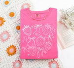 Strawberry Bow Collage Wholesale Tee