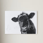 Black Cow Canvas Print Framed or Unframed