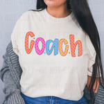 Coach Colorful Checkered Doodle DTF Transfer (SBBB)