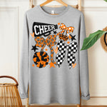 Cheer Football Bow Orange Black DTF Transfer (SDD)