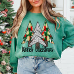 Merry Christmas Red/Green Color Trees  DTF Transfer