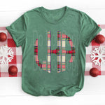 Custom Christmas Plaid Monogram DTF Transfer (leave initials in the note/personlize box with first initial first, last name initial middle and middle initial last)