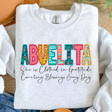 Abuelita Clothed in Gratitude DTF Transfer