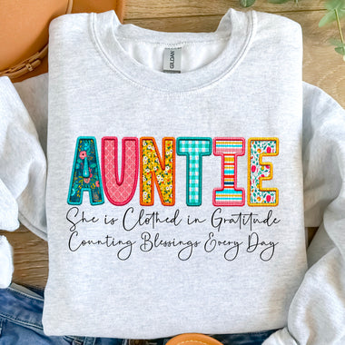 Auntie Clothed in Gratitude DTF Transfer
