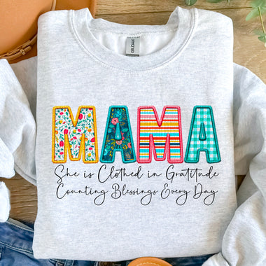 Mama Clothed in Gratitude DTF Transfer