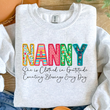 Nanny Clothed in Gratitude DTF Transfer