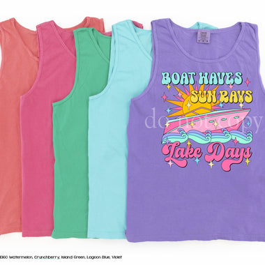 Boats Waves Lake Days Screen Print High Heat Transfer V55